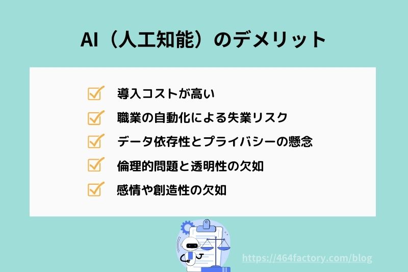 AI（人工知能）のデメリット