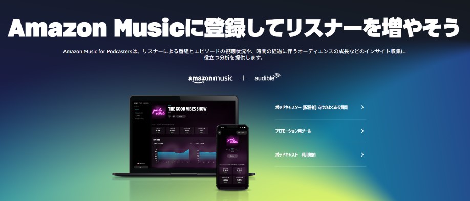 Amazon Music for Podcasters - toppage